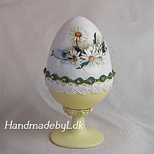 Dekorácie - Vajíčko so stojanom - Margaretky II - 10560253_