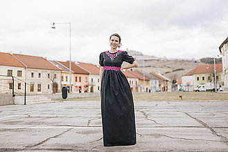 Šaty - Dlhé čierne šaty Pod Tatrami - vypredaj - 10562581_