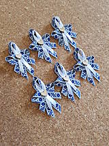 Svadobné pierka - folklórne pierka bielo-modré pre rodičov, svedkov - 10560685_