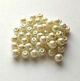 Korálky - Sklenené perličky 4 mm - 100 ks (105 - krémová) - 10563197_