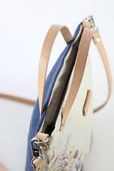 Kabelky - Ručne maľovaná crossbody ľanová kabelka "RosieBerry" - 10560370_