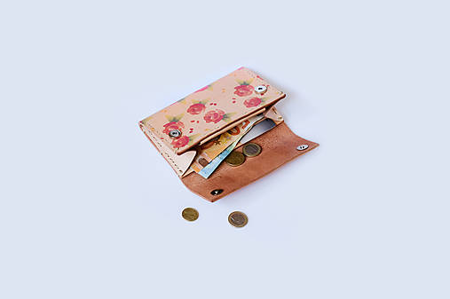  - Kožená peňaženka - veľká, na mince, na karty, bankovky - 10561596_