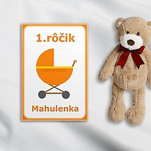 Papiernictvo - Minimalistické míľnikové kartičky (kočiarik) - 10562143_