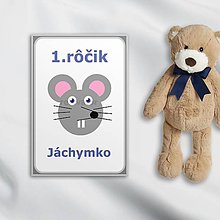 Papiernictvo - Minimalistické míľnikové kartičky (myška) - 10562144_