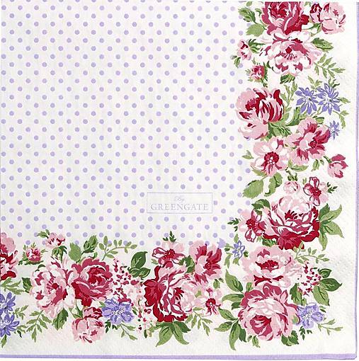 Papier - Servitka G 105  Rose white large - 10563869_