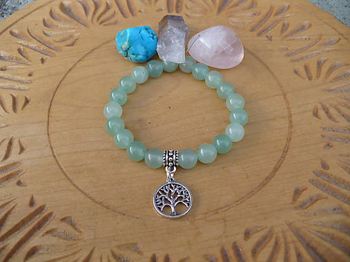 Náramky - náramok z Aventurínu so stromom života - 10564262_