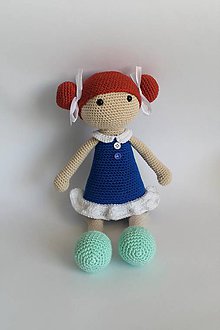 Hračky - Slečna Copíková I Háčkovaná bábika (Modrá) - 10568893_