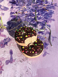 Náušnice - Náušnice donuty čokoládové* - 10571498_