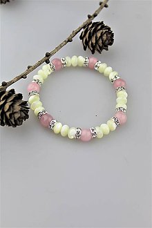 Náramky - ruženín a prírodná perleť náramok - 10570767_