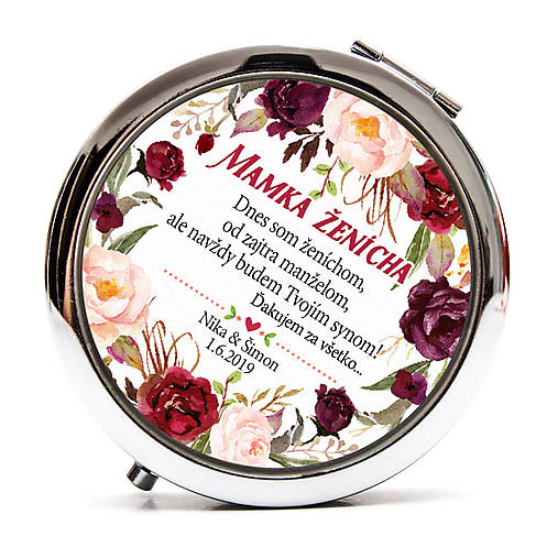 Zrkadielka - Mamka ženícha - marsala kvety - 10568970_