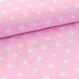 Detský textil - Ružová s bielymi hviezdami - 10575651_