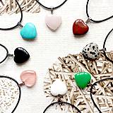 Náhrdelníky - Simple Gemstone Heart Necklace / Náhrdelník srdce s minerálom #2055 (Cherry krištáľ synt.) - 10575537_