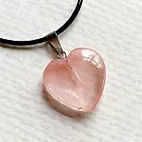 Náhrdelníky - Simple Gemstone Heart Necklace / Náhrdelník srdce s minerálom #2055 (Cherry krištáľ synt.) - 10575551_