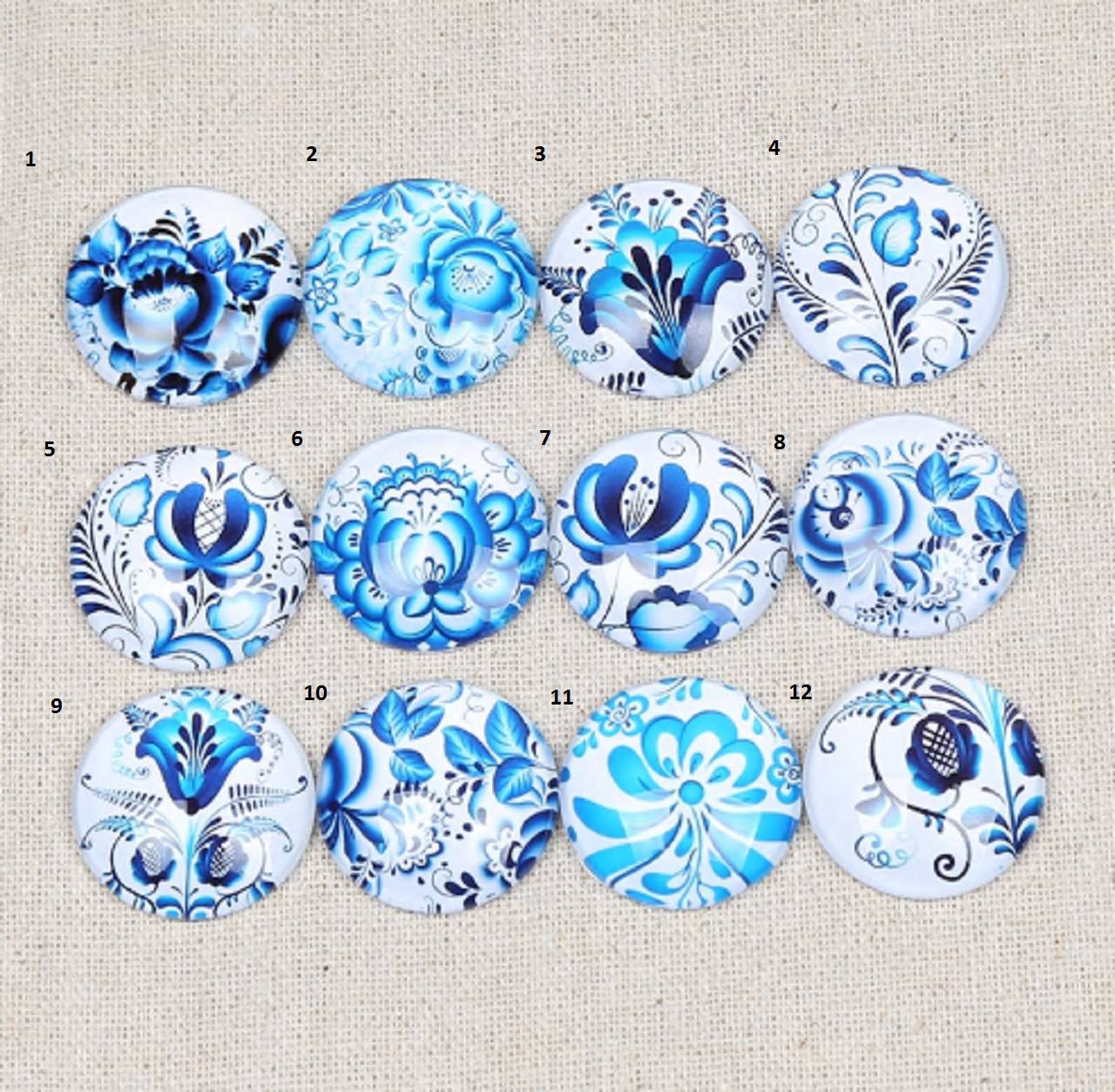 KA101 Kabošon modrý folk 12 mm