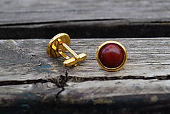 Pánske šperky - Jaspis manžetové gombíky pozlátené striebro - 10578680_