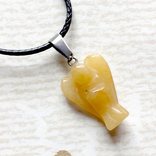 Simple Gemstone Angel Necklace / Náhrdelník anjel s minerálom #2057