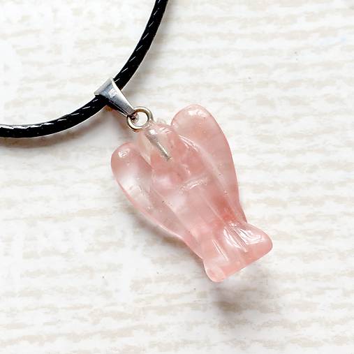 Simple Gemstone Angel Necklace / Náhrdelník anjel s minerálom #2057