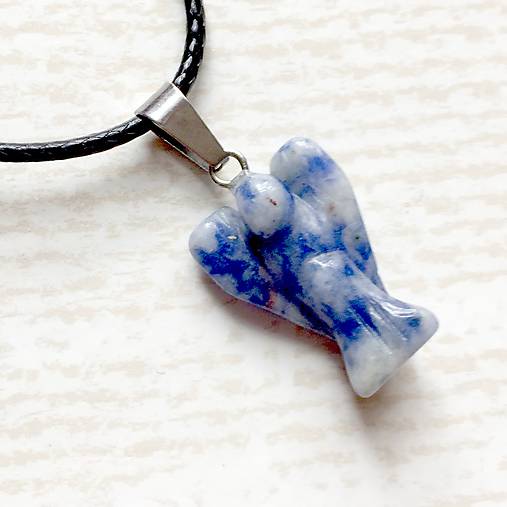 Simple Gemstone Angel Necklace / Náhrdelník anjel s minerálom #2057