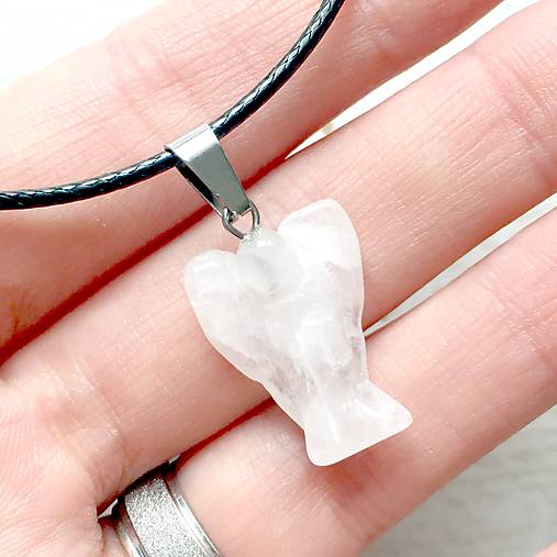 Simple Gemstone Angel Necklace / Náhrdelník anjel s minerálom #2057