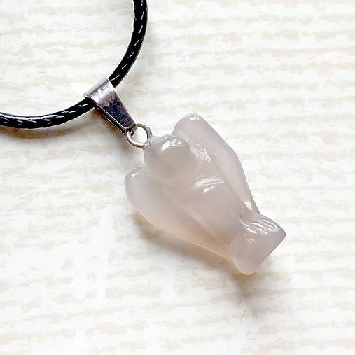Simple Gemstone Angel Necklace / Náhrdelník anjel s minerálom #2057