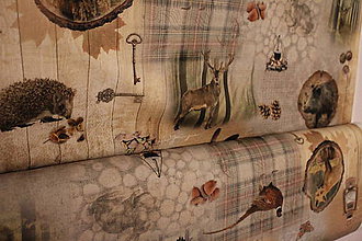 Textil - Krásna dekoračná látka lesné zvieratá - 10581555_