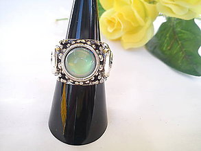 Prstene - Prsteň vintage s metalickým kameňom-zľava 14% - 10580689_