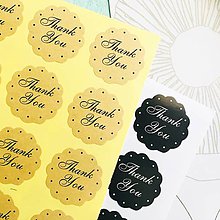 Papier - ozdobné papierové nálepky "Thank you" (4 ks) - 10579208_