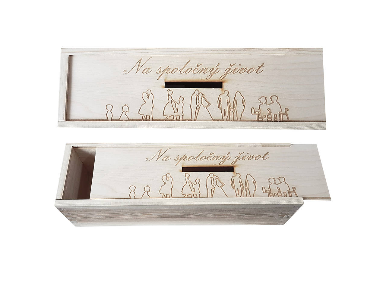 Drevená svadobná pokladnička na spoločný život