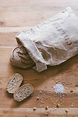 Príbory, varešky, pomôcky - ChleBag - Ľanové voskované vrecko na chlieb/pečivo (Čierna strom) - 10578838_