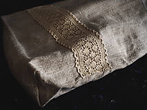 Úžitkový textil - Podšité vrecko na chlieb z ľanového plátna - 10580645_