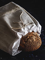 Úžitkový textil - Podšité vrecko na chlieb z ľanového plátna - 10580648_