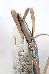 Kabelky - Ručne maľovaná ľanová kabelka "RosieBella" - 10583896_