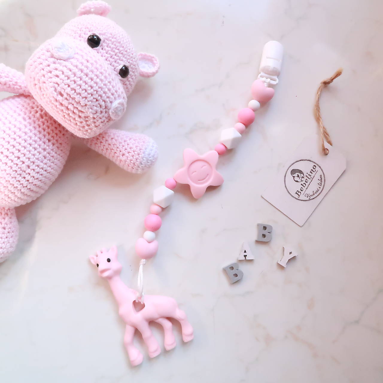 Silikónová retiazka s hryzátkom