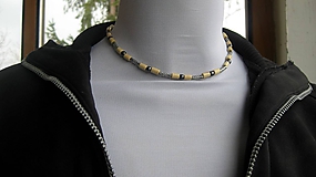 Pánske šperky - Pánsky náhrdelník okolo krku z minerálov - chirurgická oceľ - 10584349_