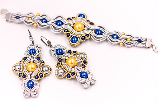 Sady šperkov - Sparkles - soutache set - 10583995_