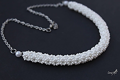 Náhrdelníky - náhrdelník dutinkový polovičný biely - 10588164_