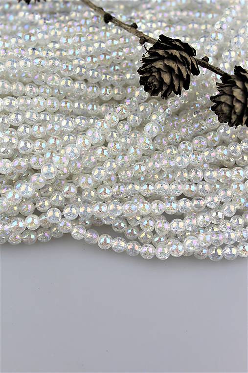 Minerály - krištál aura korálky 6mm - praskaný aura krištál - 10589406_