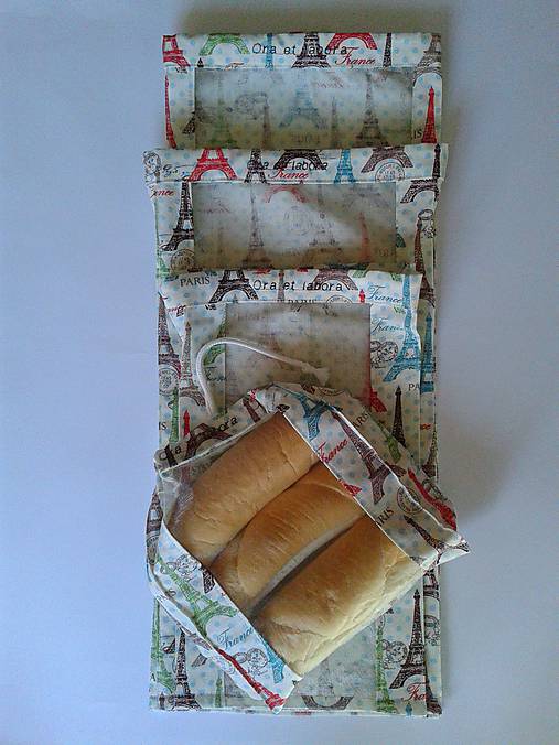  - Vrecko na chlieb a pečivo - bodkovaný Paríž (1kg chlieb 23x42 cm) - 10591624_