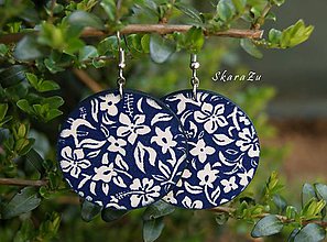 Náušnice - Modrotlač - 10591075_