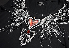 Topy, tričká, tielka - anjelske krídla a srdce - tričko - 10591858_