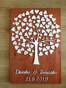 Dekorácie - svadobná kniha hostí/drevený strom 23 - 10594820_