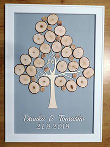 Dekorácie - svadobná kniha hostí/drevený strom 25 - 10594867_
