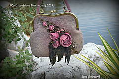 Kabelky - Sivo ružová kabelka - 10594811_
