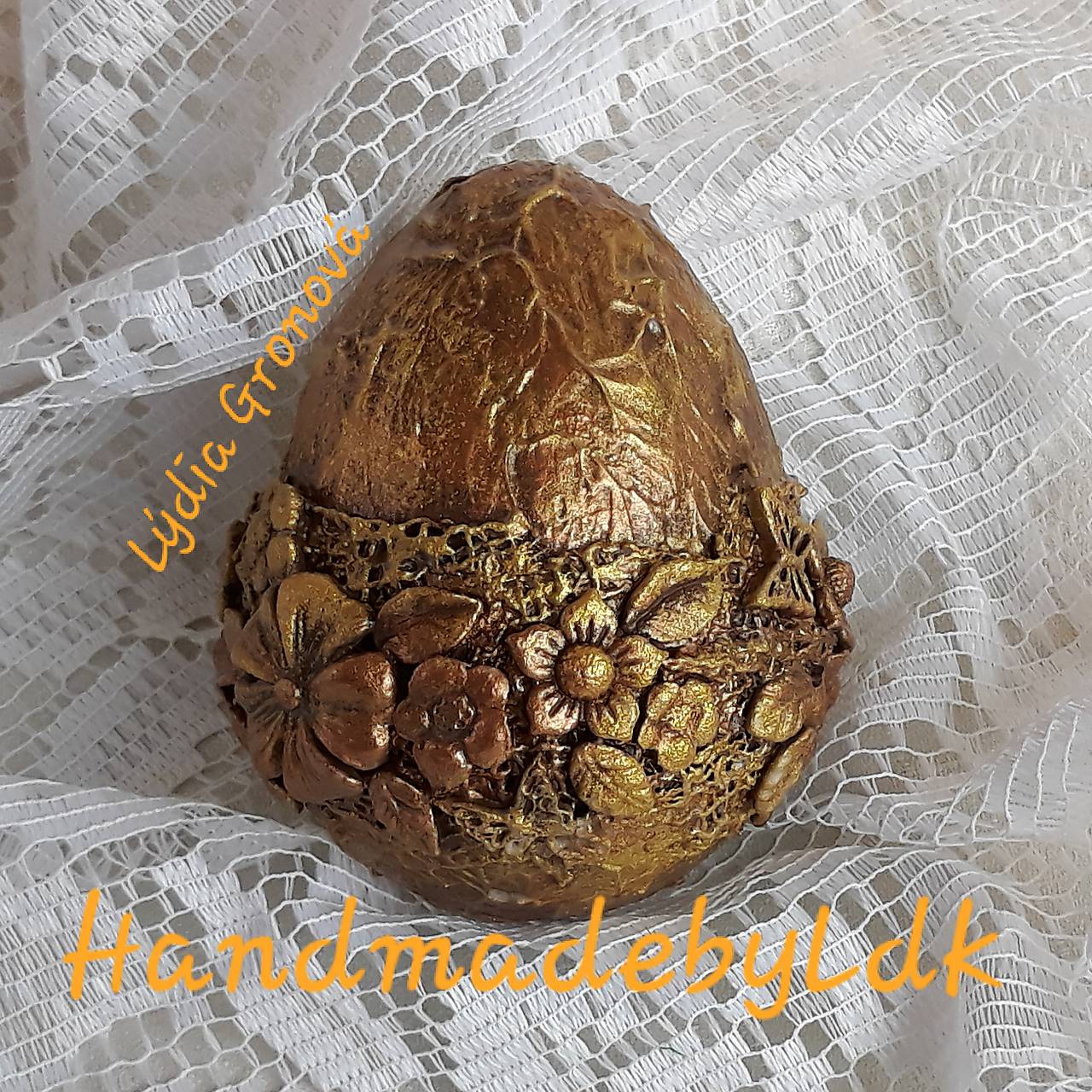 Vajíčko s 3D efektom - Medeno zlaté