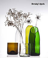 Príbory, varešky, pomôcky - Radostná práca: Váza zrezaná šikmo (Tmavo zelená) - 10597833_