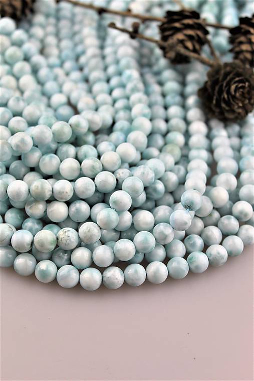 Minerály - larimar korálky 8mm - 10598512_