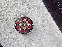 Dekorácie - Bordový kvietok - Na kameni maľované - 10598148_