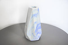 Dekorácie - Betónová váza Flores Marble (Modrá) - 10596229_