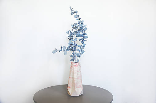 Betónová váza Flores Marble (Ružová)