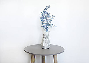 Dekorácie - Betónová váza Flores Marble (Čierno-biela) - 10596211_